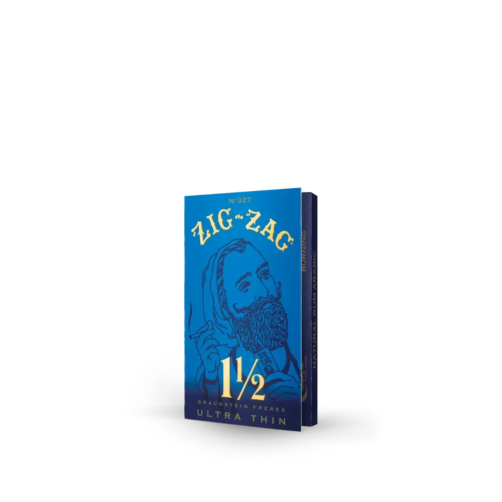 ZIG ZAG ULTRA THIN NATURAL GUM 1 1/2 SIZE ROLLING PAPERS 32-PACK BOOKLET- DISPLAY OF 24