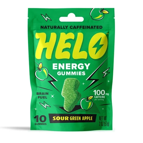 HELO 50MG CAFFEINE 10-PACK ENERGY GUMMIES - DISPLAY OF 10