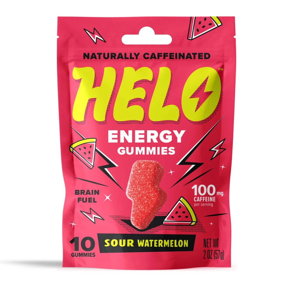 HELO 50MG CAFFEINE 10-PACK ENERGY GUMMIES - DISPLAY OF 10
