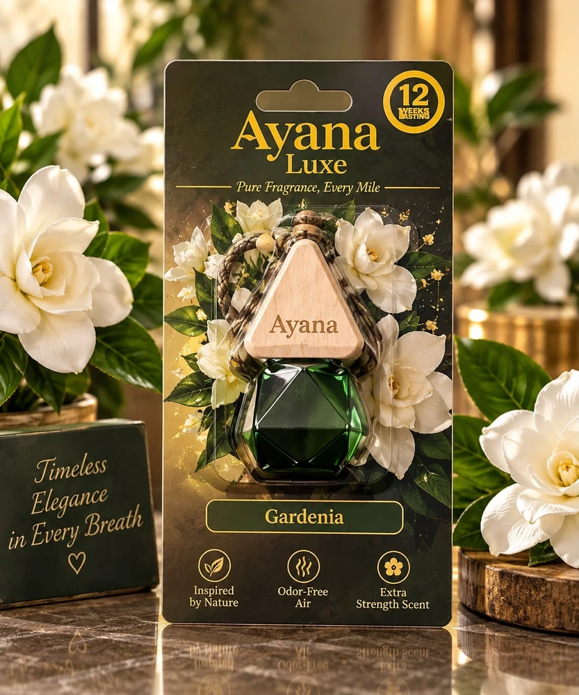 AYANA LUXE ODOR ELIMINATOR CAR AIR FRESHENER - DISPLAY OF 36