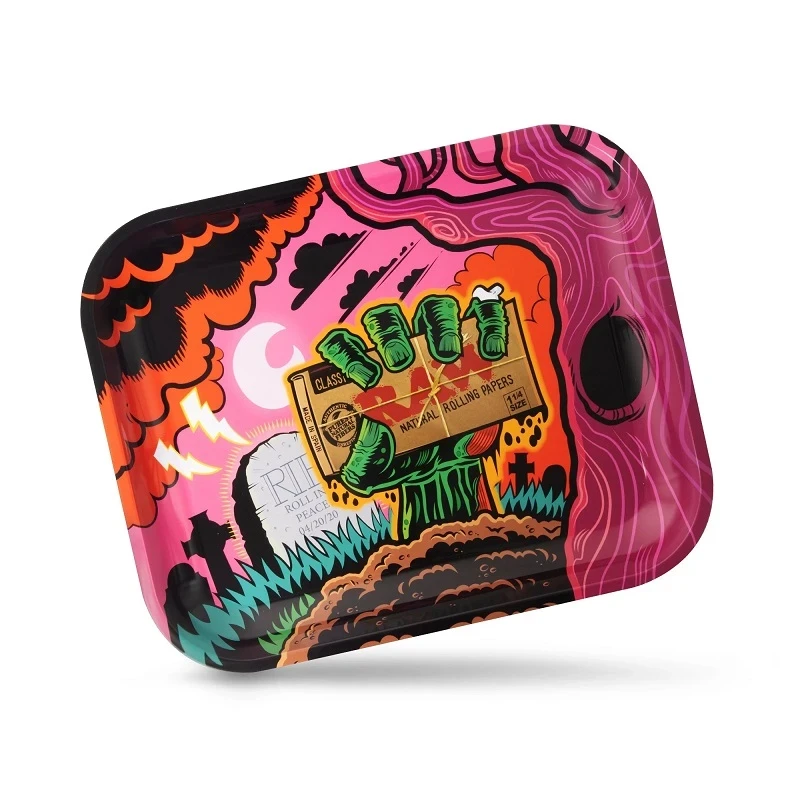 RAW LARGE METAL ZOMBIE ROLLING TRAY