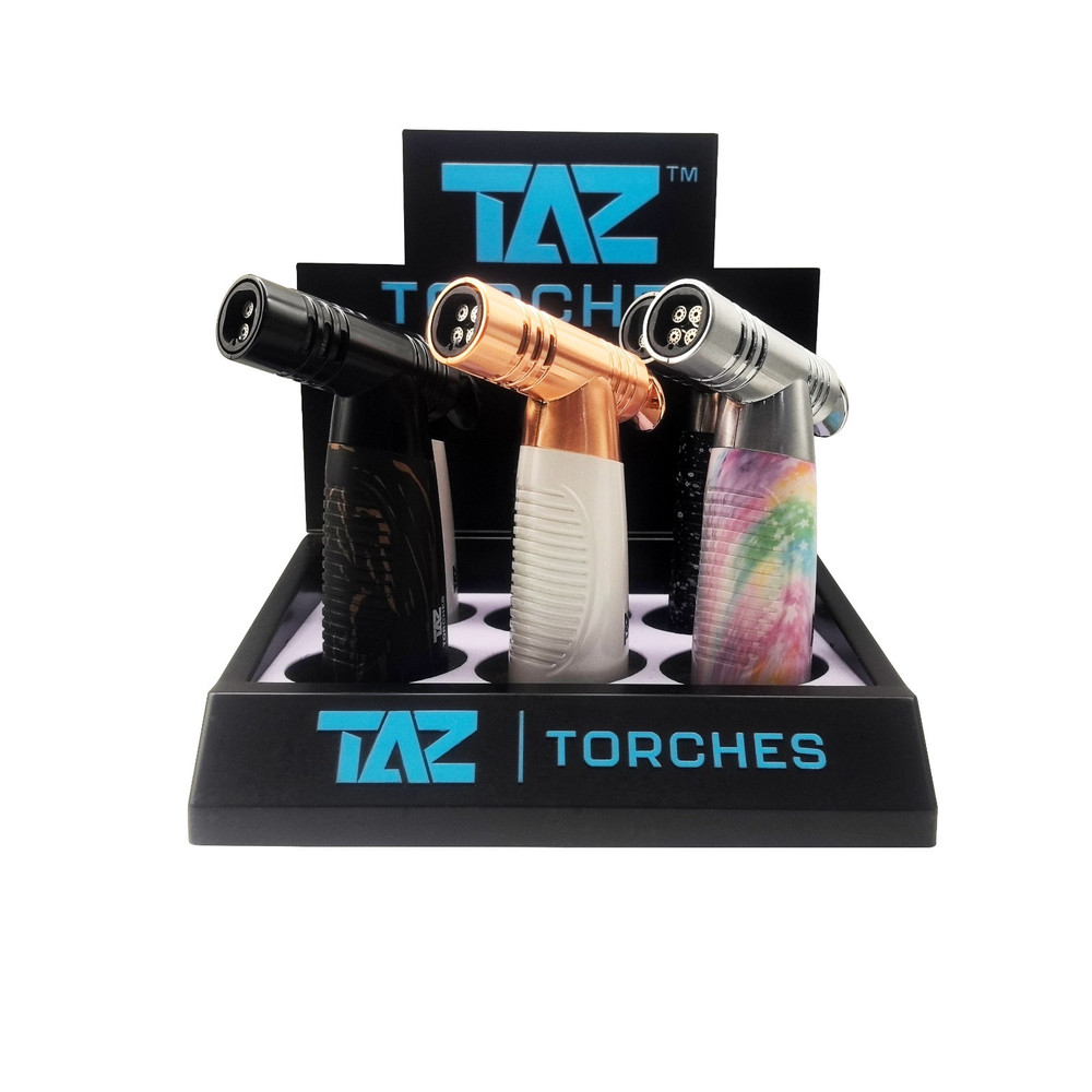 TAZ HEAVY DUTY ANGLED TORCH LIGHTER - DISPLAY OF 6 (TAZ-1028)
