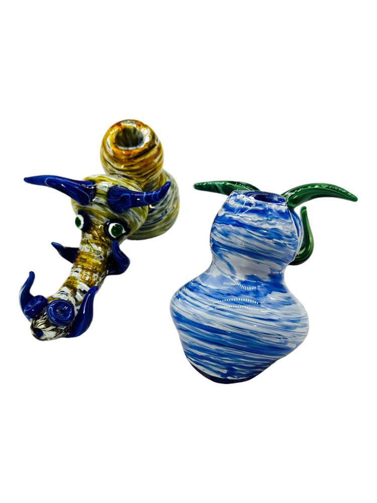 DRAGON MOUTH TUBED MIX COLOR PREMIUM BUBBLER 9"