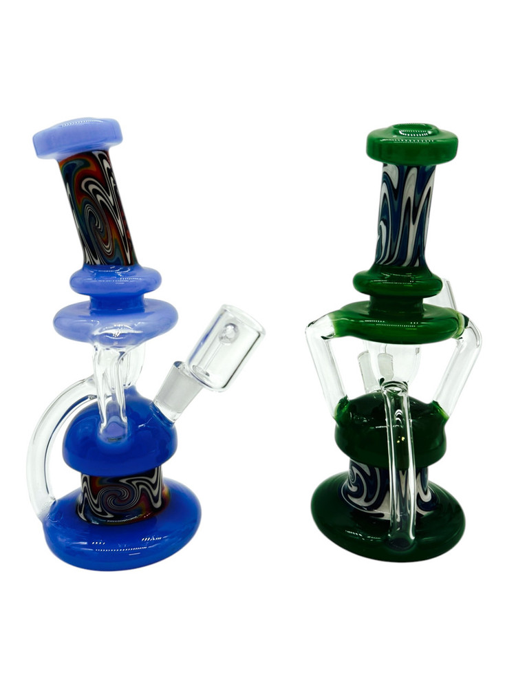 METRIX SWIRL RECYCLER WATERPIPE ASSORTED COLOR 7"