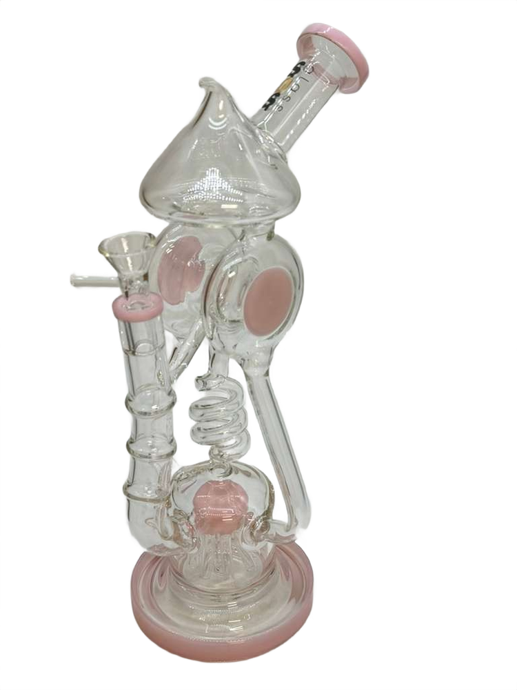 SOS GLASS ORB RECYCLER TREE PERC WATERPIPE 11"