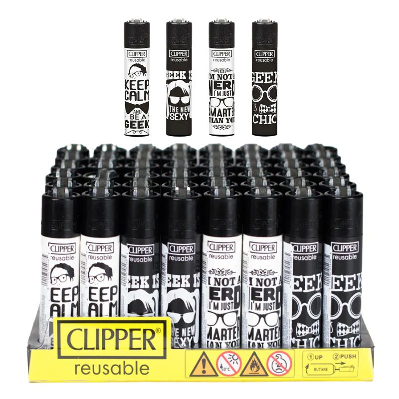 CLIPPER NERD SENTENCES LIGHTERS - DISPLAY OF 48