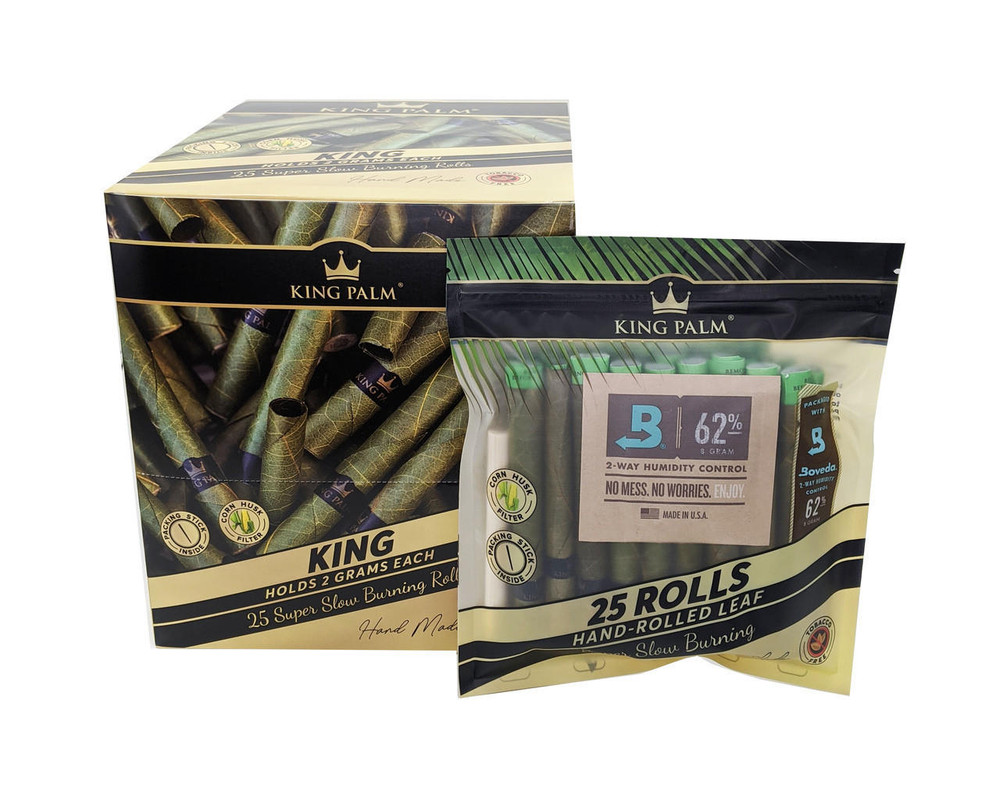  KING PALM KING SIZE 25CT POUCHES - 8CT DISPLAY 