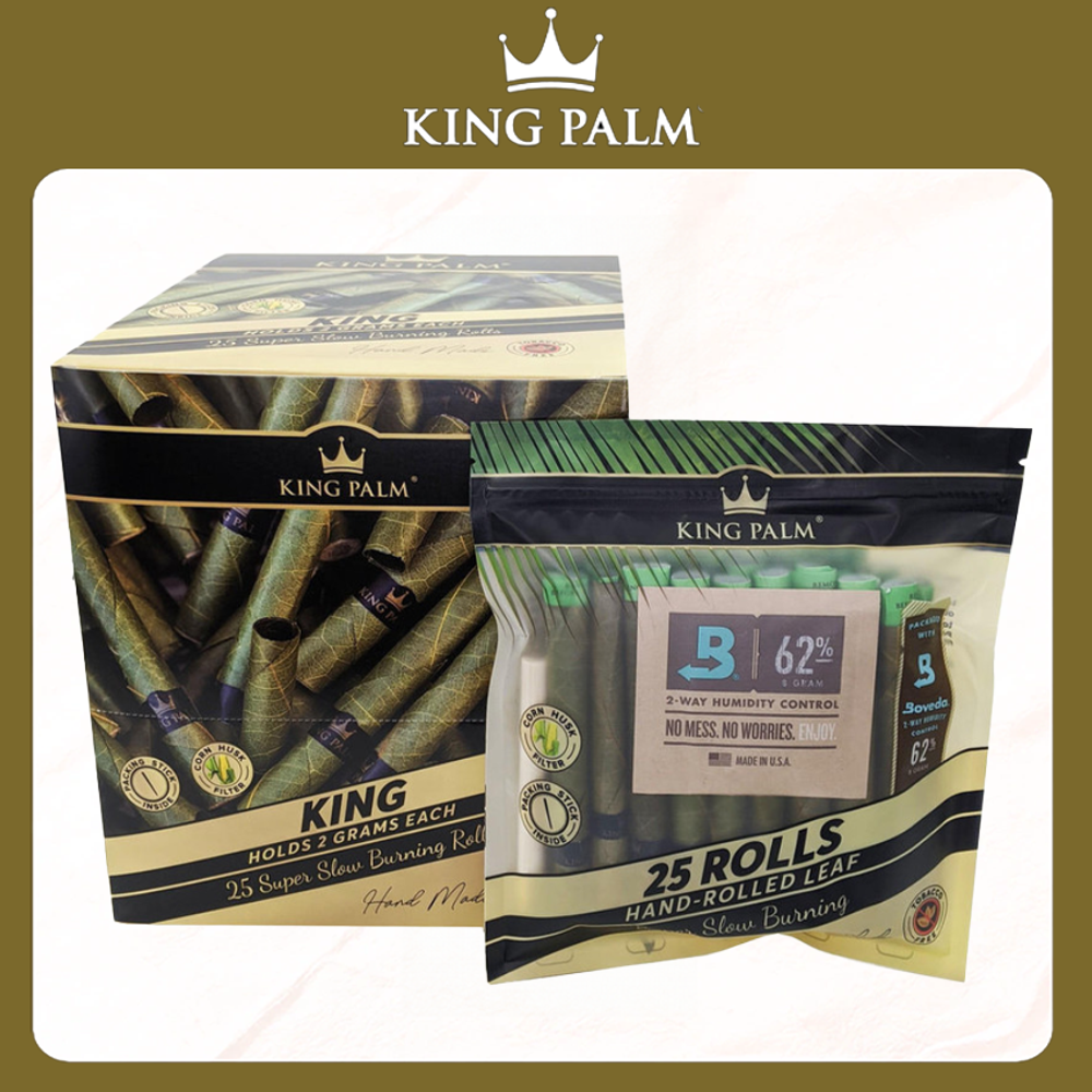 KING PALM KING SIZE 25CT POUCHES - 8CT DISPLAY