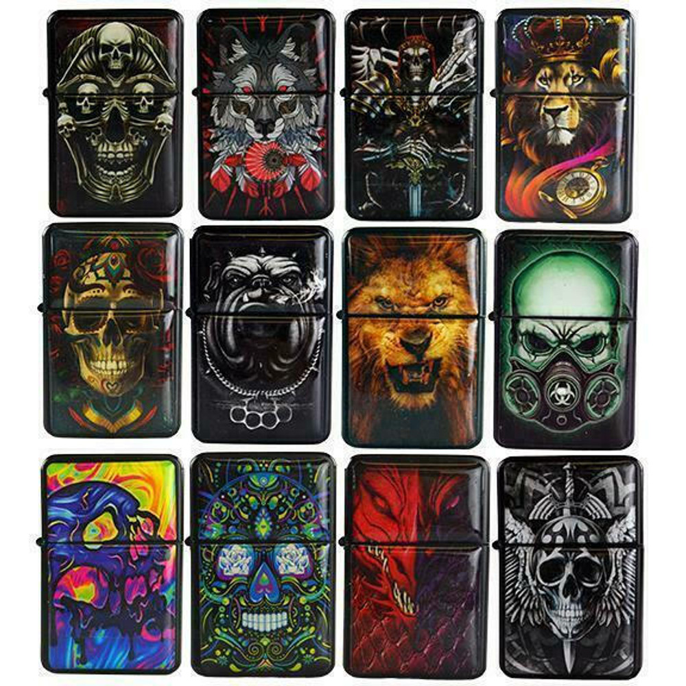 SMOKEZILLA FLIP TOP PIPE LIGHTER - SMOKE ZILLA - DISPLAY OF 12CT 