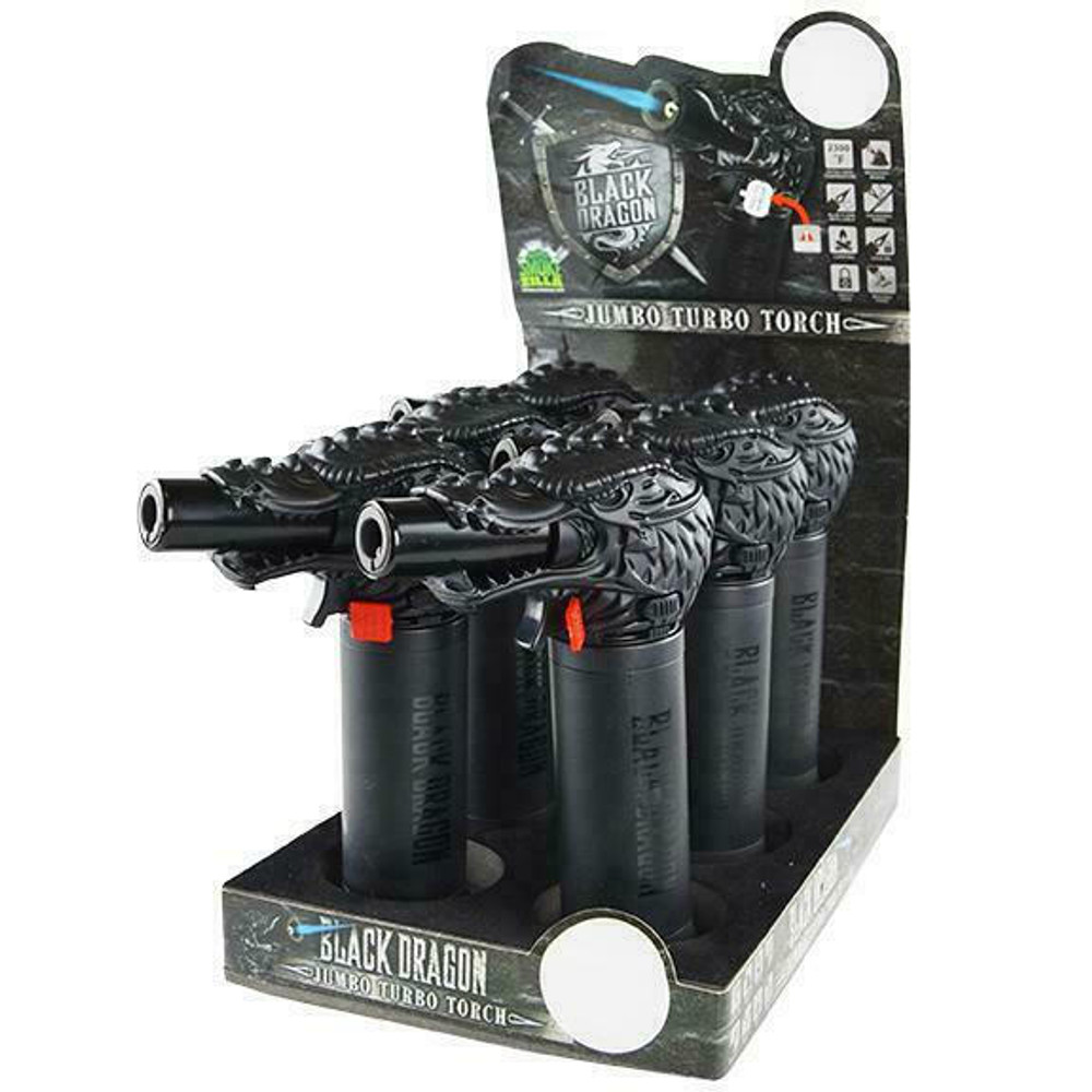 SMOKEZILLA BLACK DRAGON TORCH - SMOKE ZILLA - DISPLAY OF 6CT 