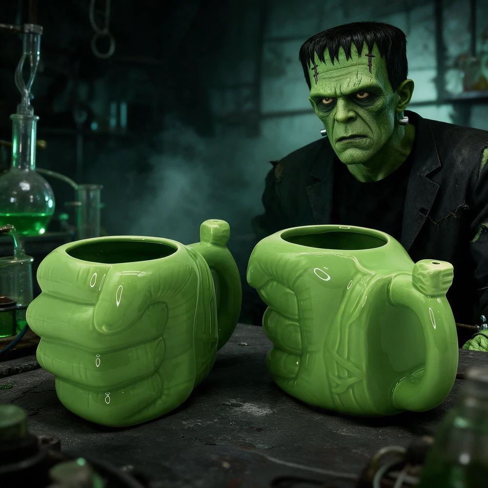 CERAMIC FRANKENSTEIN FIST MUG WATERPIPE 4" (WP1658)