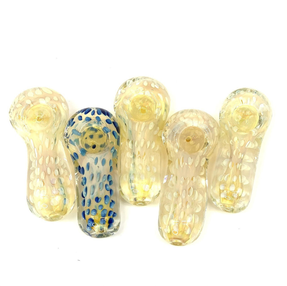  SILVER FUME DOTTED THICK HANDPIPE 3" - BAG OF 5 (HP884) 