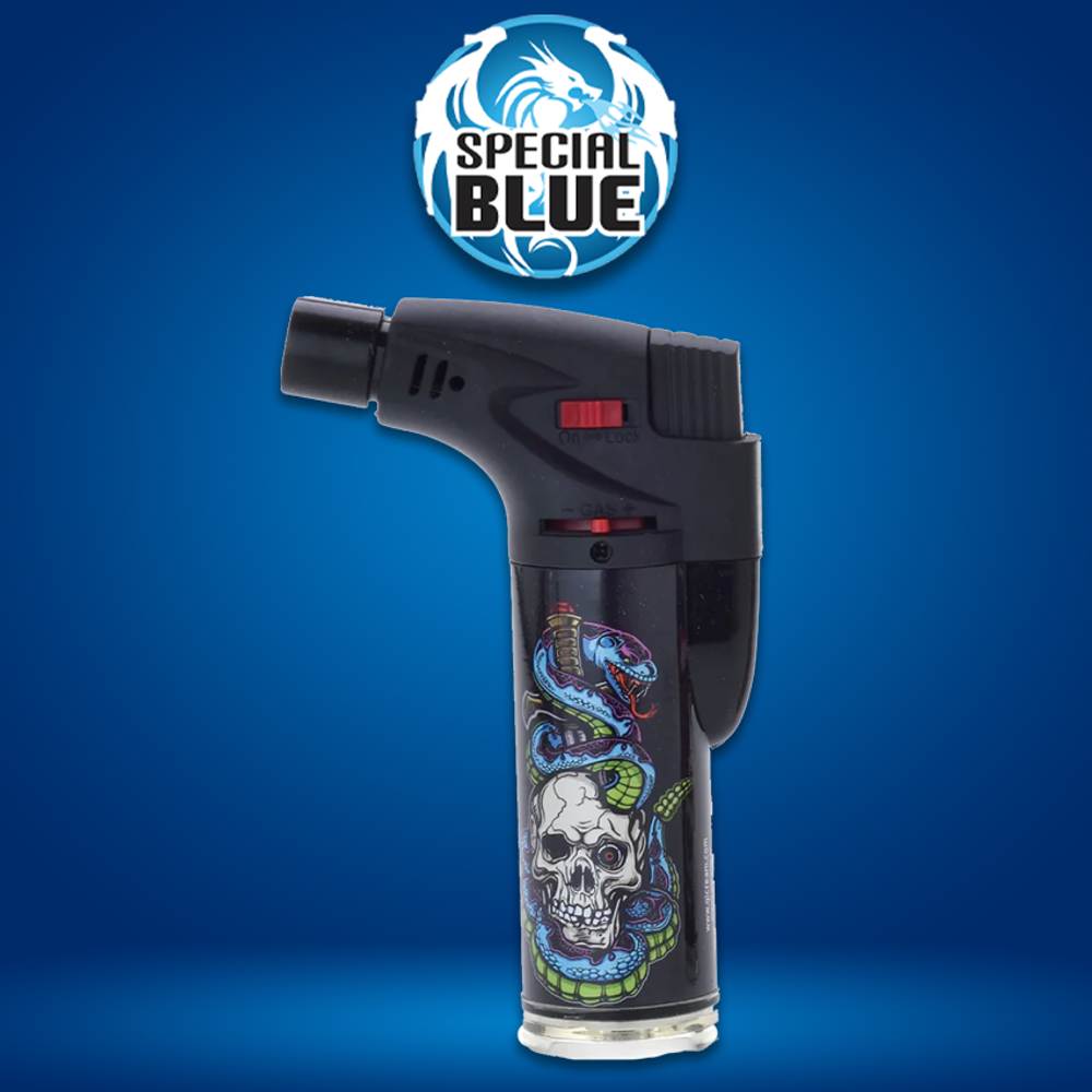 SPECIAL BLUE BERNIE SKULL TORCH DISPLAY - 12CT