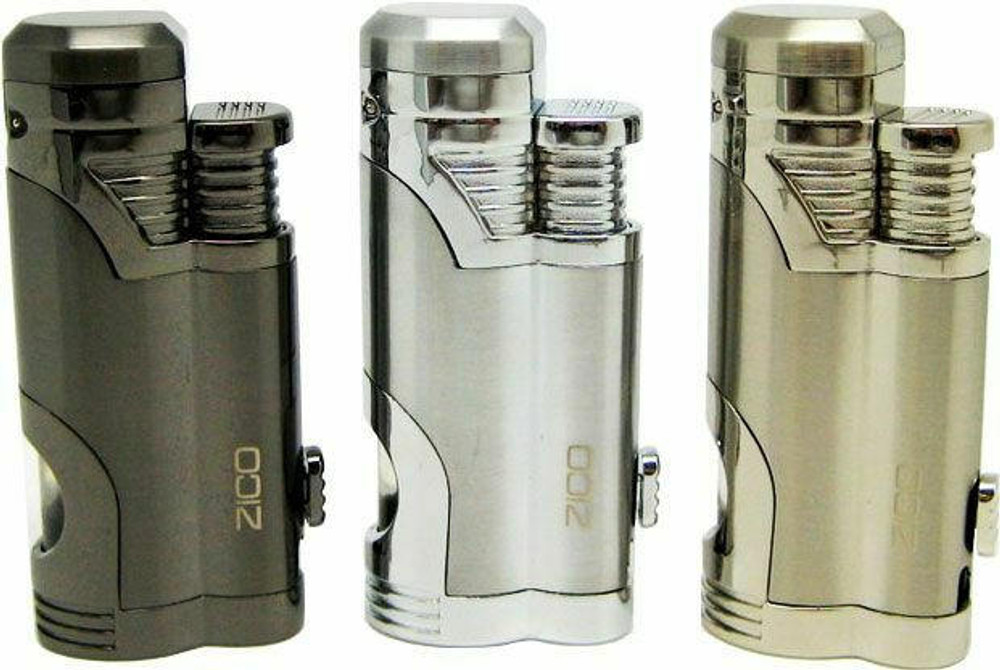  ZICO DOUBLE FLAME TORCH LIGHTER WITH CIGAR PUNCH - 10CT/DISPLAY 