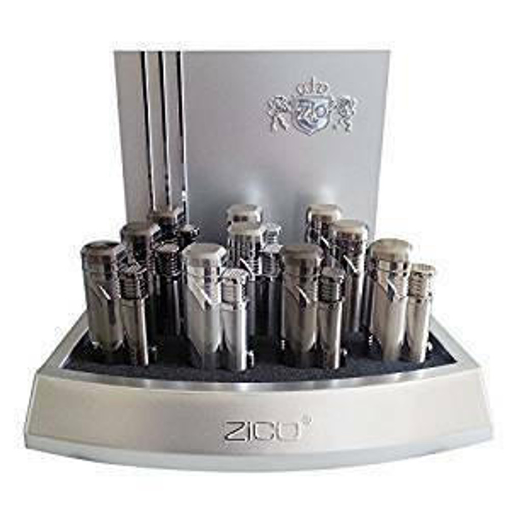  ZICO DOUBLE FLAME TORCH LIGHTER WITH CIGAR PUNCH - 10CT/DISPLAY 