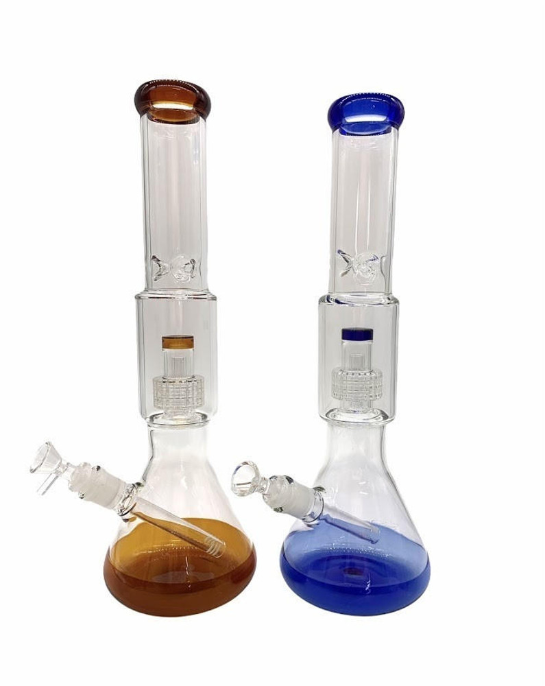  BEAKER BASE WATERPIPE WITH  MATRIX PERC MIXED COLOR 16" (WP1902) 