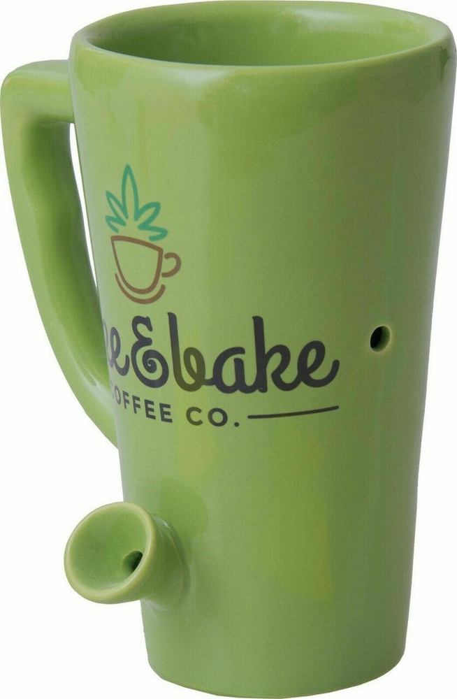  WAKE AND BAKE CO. PORCELAIN PIPE MUG 8OZ 6" (WP121) 