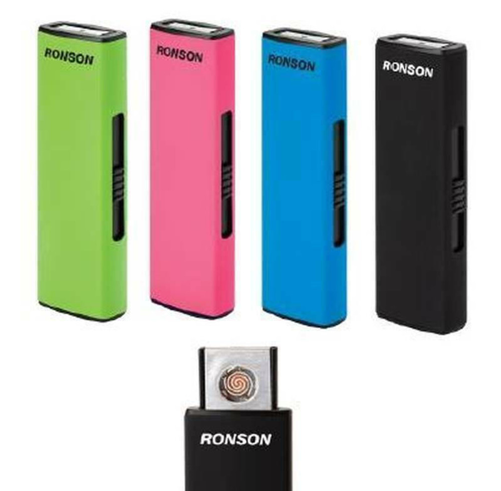  RONSON COILITE USB RECHARGEABLE LIGHTER MIXED COLOR DISPLAY - 12CT 