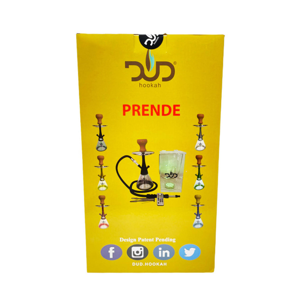  DUD PRENDE 1 HOSE HOOKAH 13" WITH LED LIGHTS - ASSORTED COLORS 