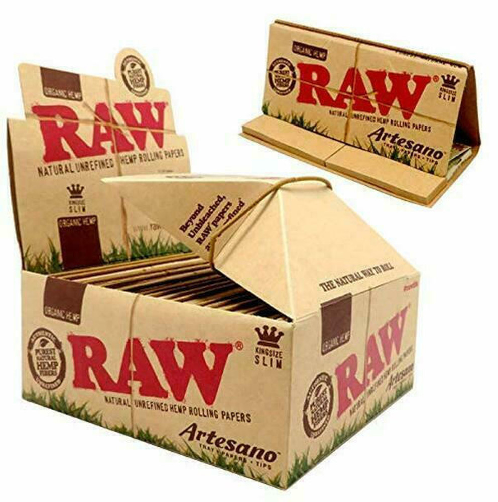  RAW ORGANIC HEMP ARTESANO KING SIZE SLIM - DISPLAY OF 15CT 