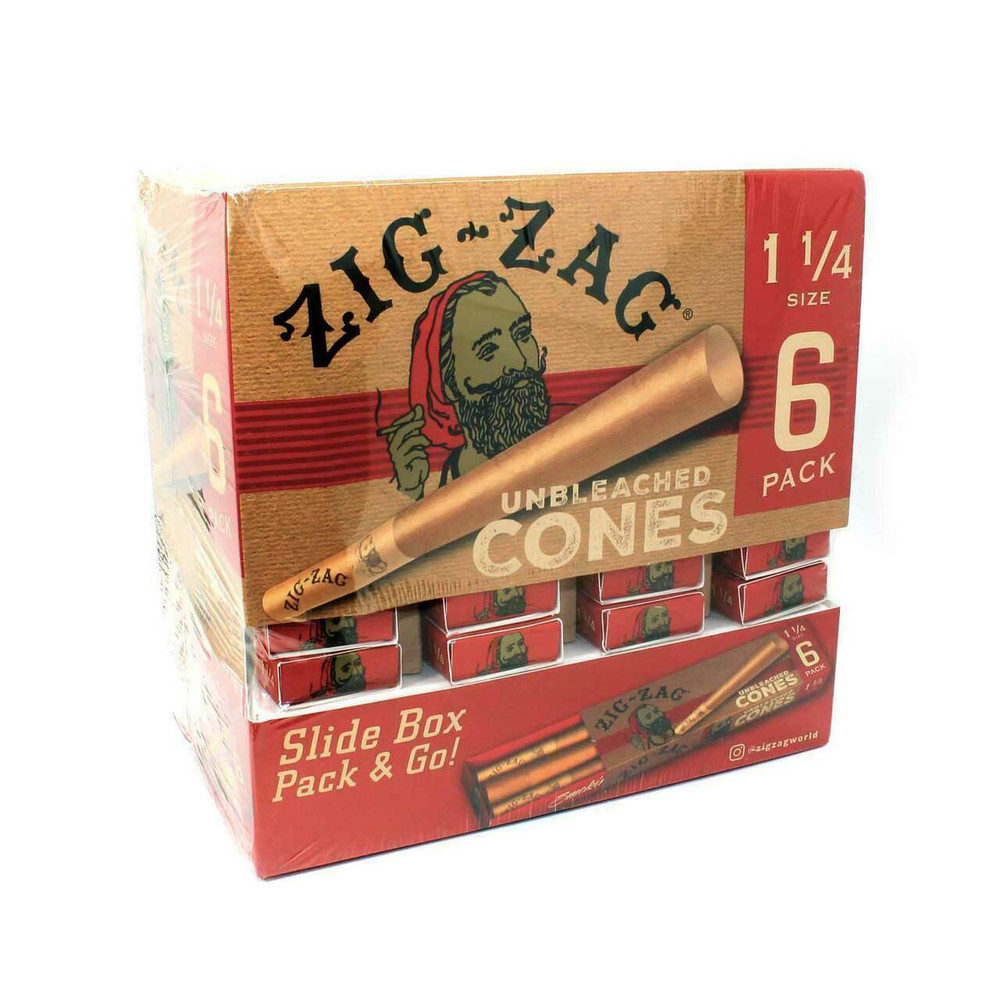  ZIG ZAG UNBLEACHED PAPER CONE 1-1/4 - DISPLAY OF 36CT 