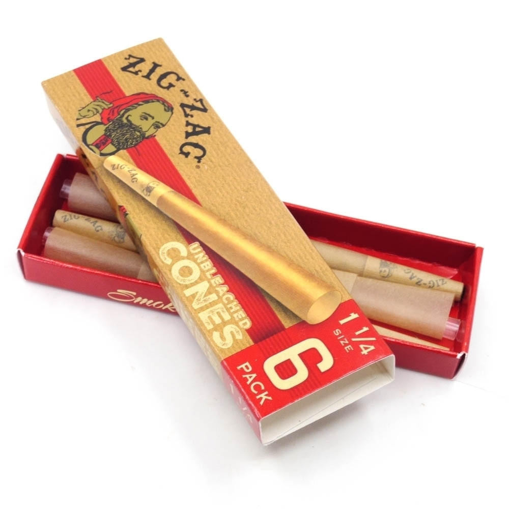  ZIG ZAG UNBLEACHED PAPER CONE 1-1/4 - DISPLAY OF 36CT 