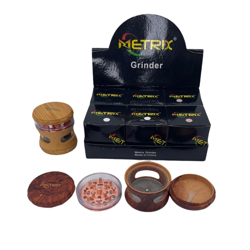 METRIX G-57 63MM 4 LAYERS MIXED COLOR GRINDER - DISPLAY OF 6CT