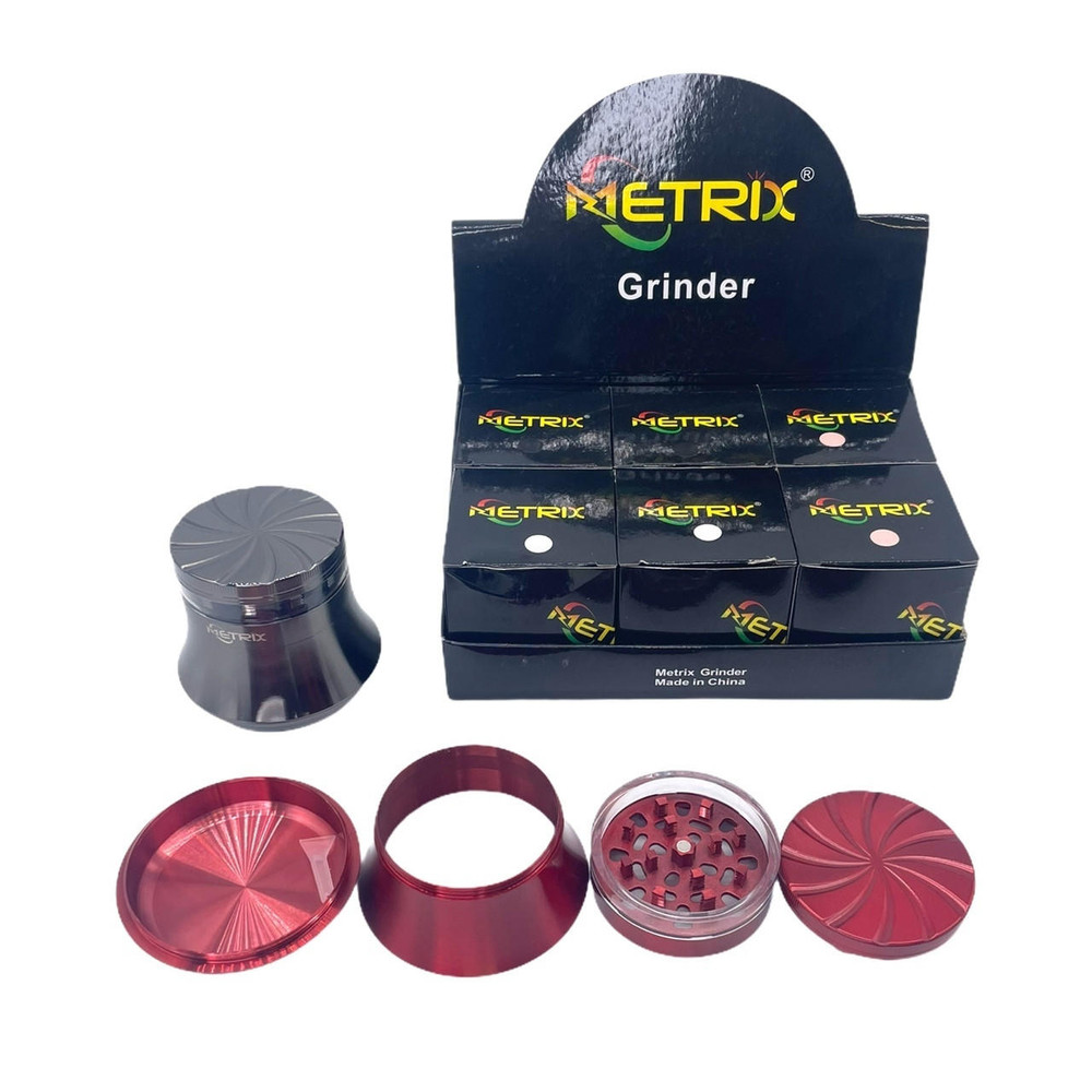 METRIX G-38 78MM 4 LAYERS MIXED COLOR GRINDER - DISPLAY OF 6CT