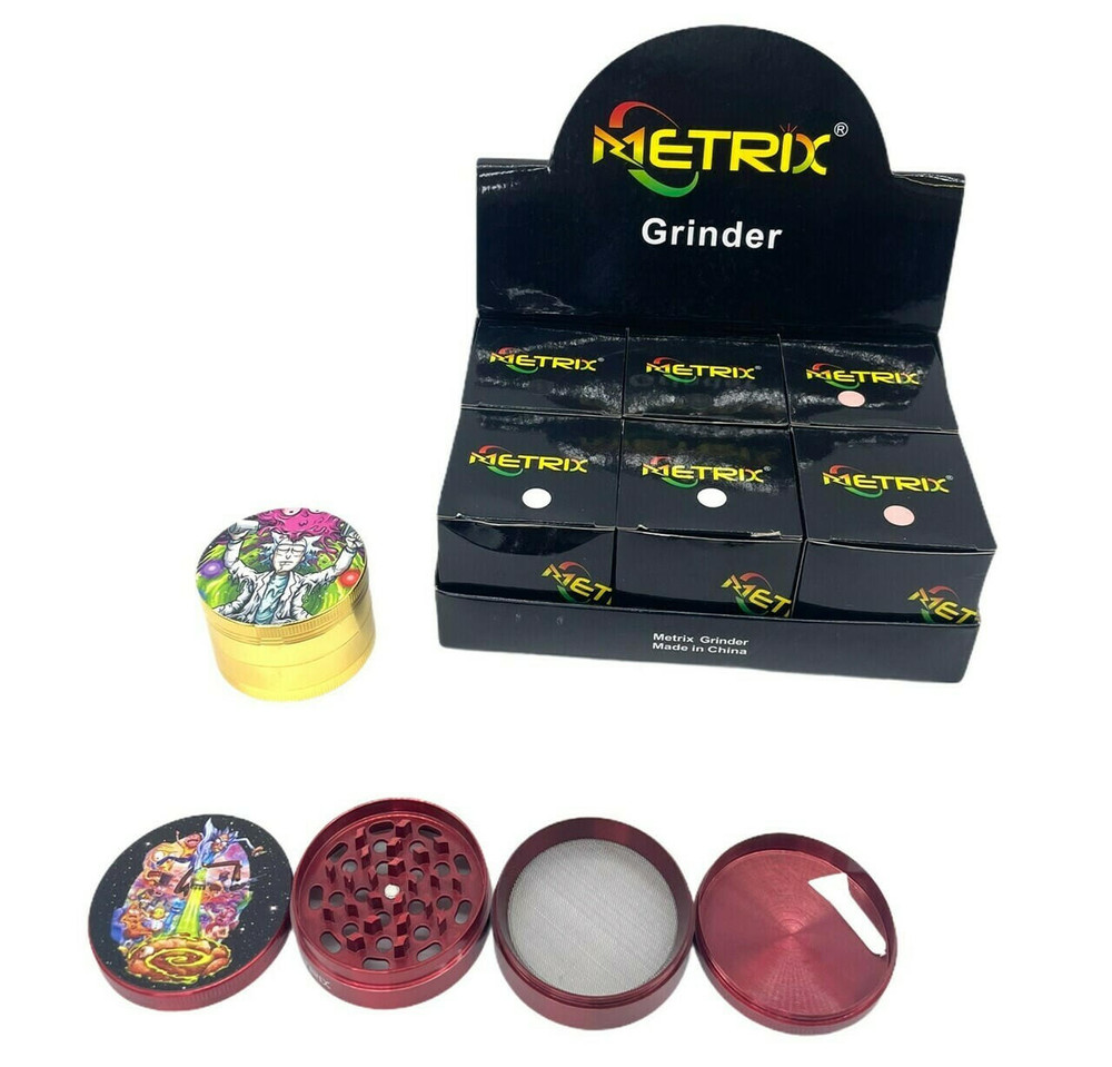  METRIX G-62 G-60 63MM 4 LAYERS MIXED ART GRINDER - DISPLAY OF 6CT 