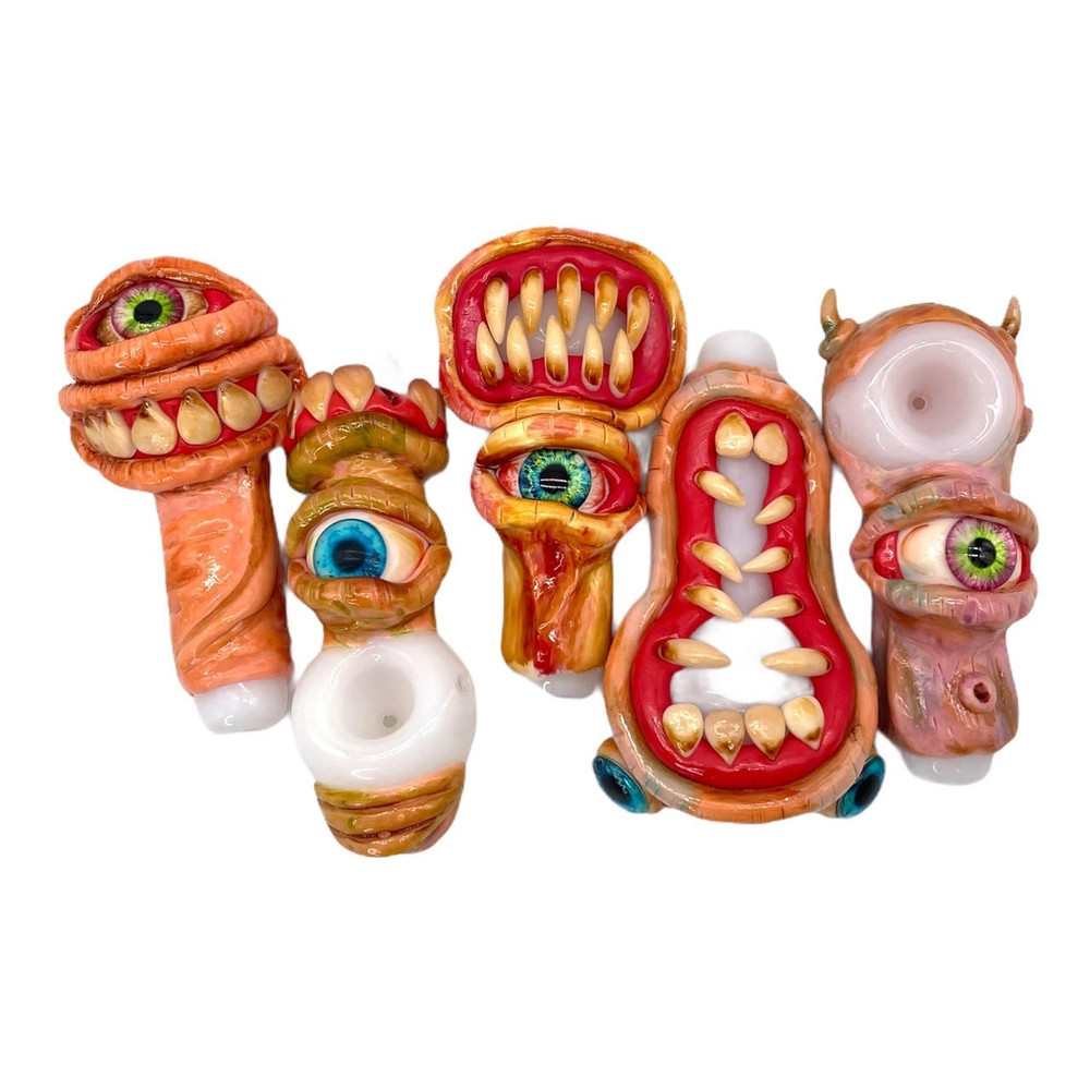 MONSTER EYE and MOUTH SHAPE HANDPIPE 5 BAG OF 5CT HP004700