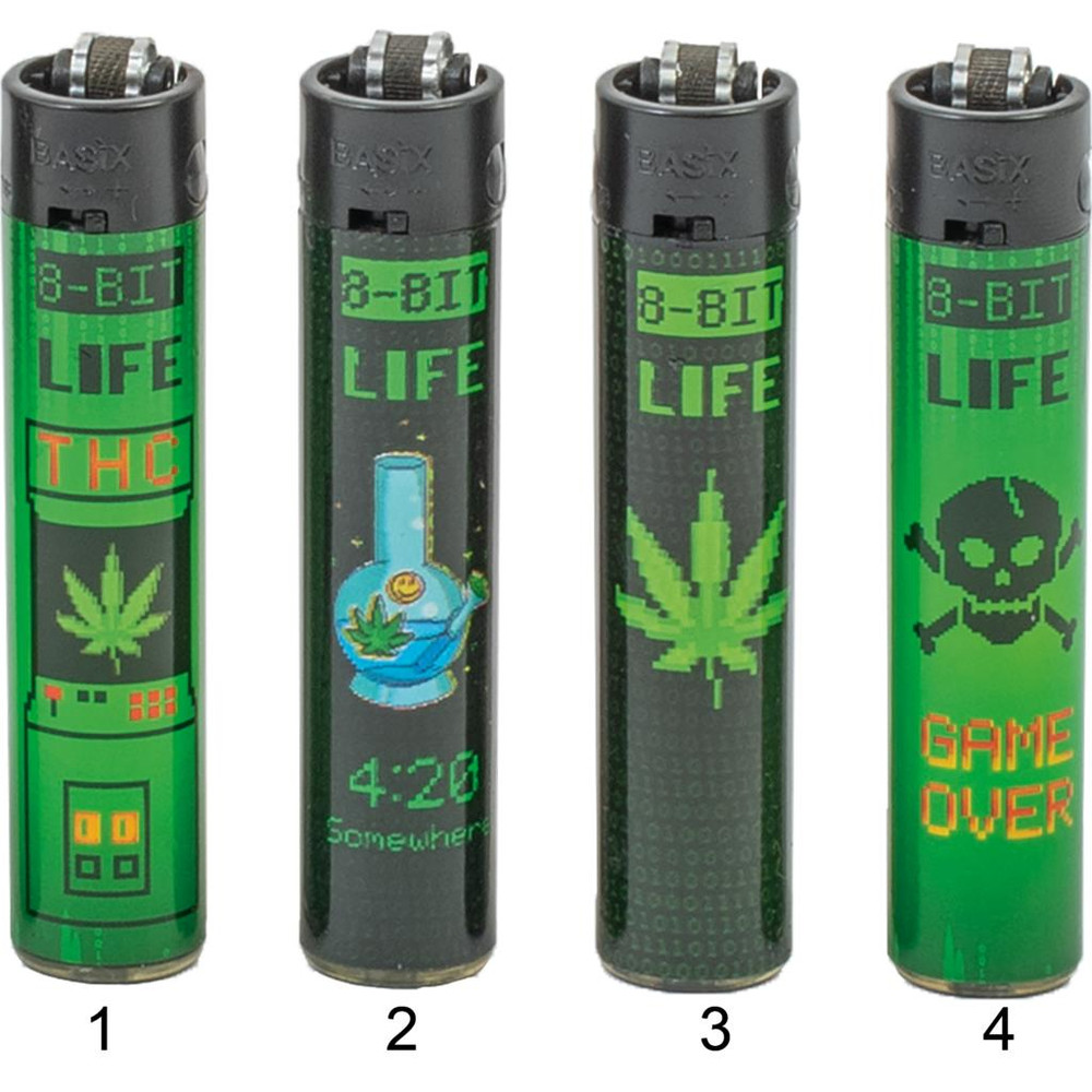 FESTIVAL BY BASIX LIGHTERS 8-BIT LIFE - DISPLAY OF 48CT