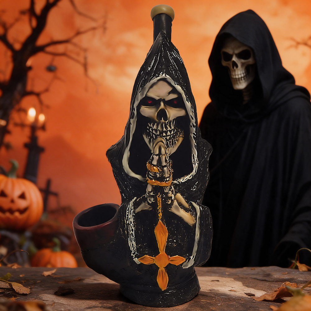 PICHINCHA HAND CRAFTED PRAYING DEATH HANDPIPE 7