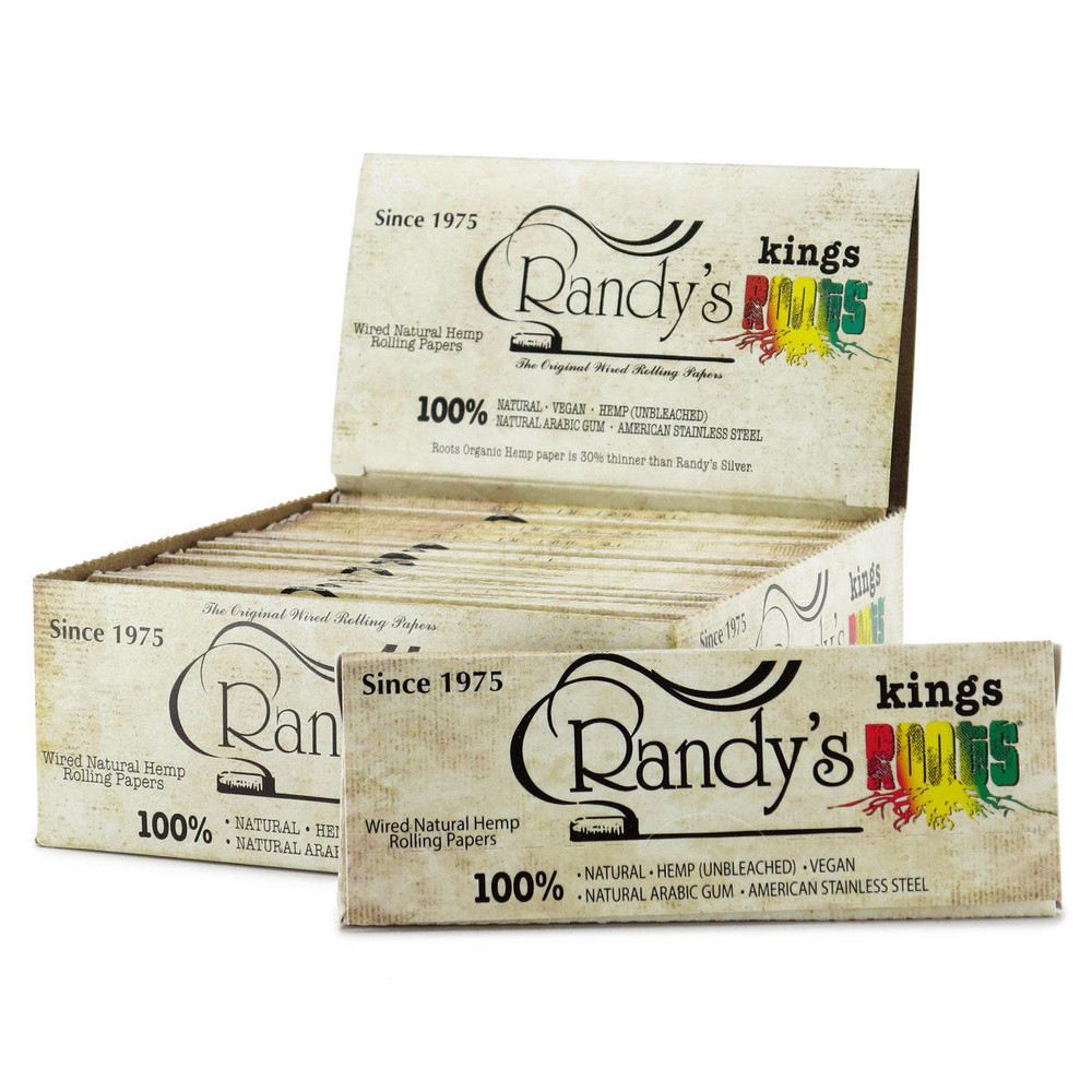 RANDYS ROOTS KING SIZE PAPERS ORGANIC HEMP 110MM - DISPLAY OF 25CT