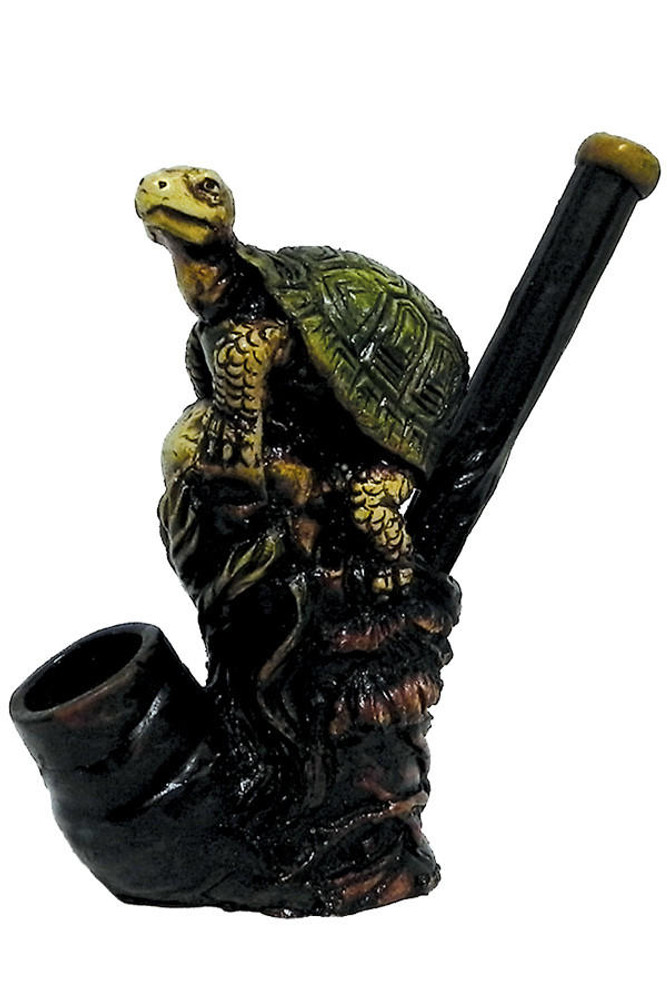 PICHINCHA HAND CRAFTED PERCHED TURTLE HANDPIPE 7