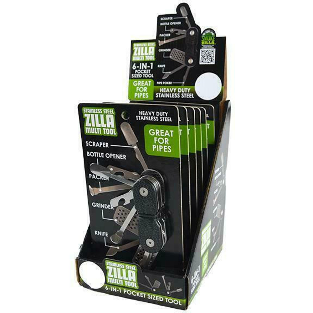 SMOKEZILLA - STAINLESS 6-IN-1 POCKET SIZED MULTI-TOOL - 6CT DISPLAY