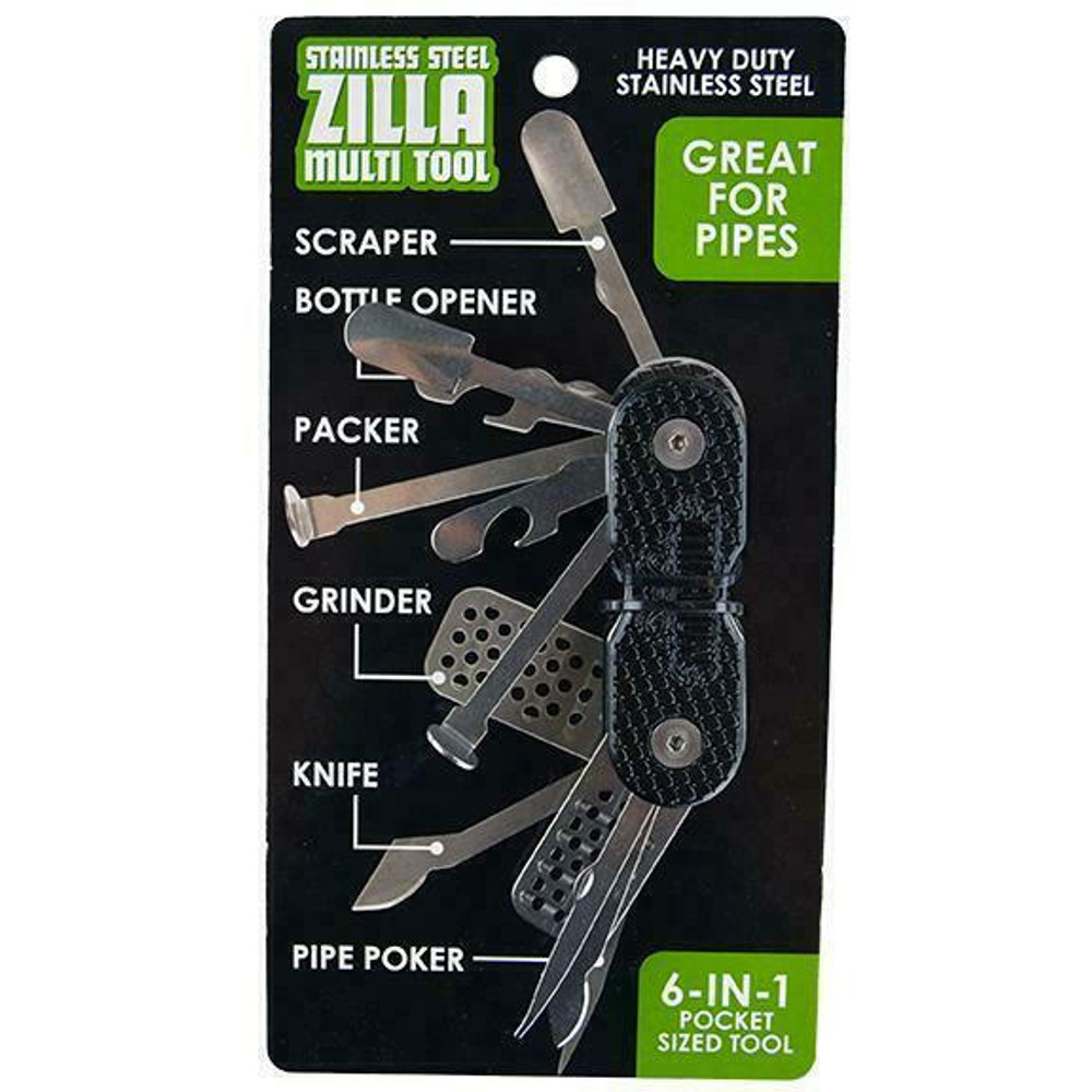 SMOKEZILLA - STAINLESS 6-IN-1 POCKET SIZED MULTI-TOOL - 6CT DISPLAY