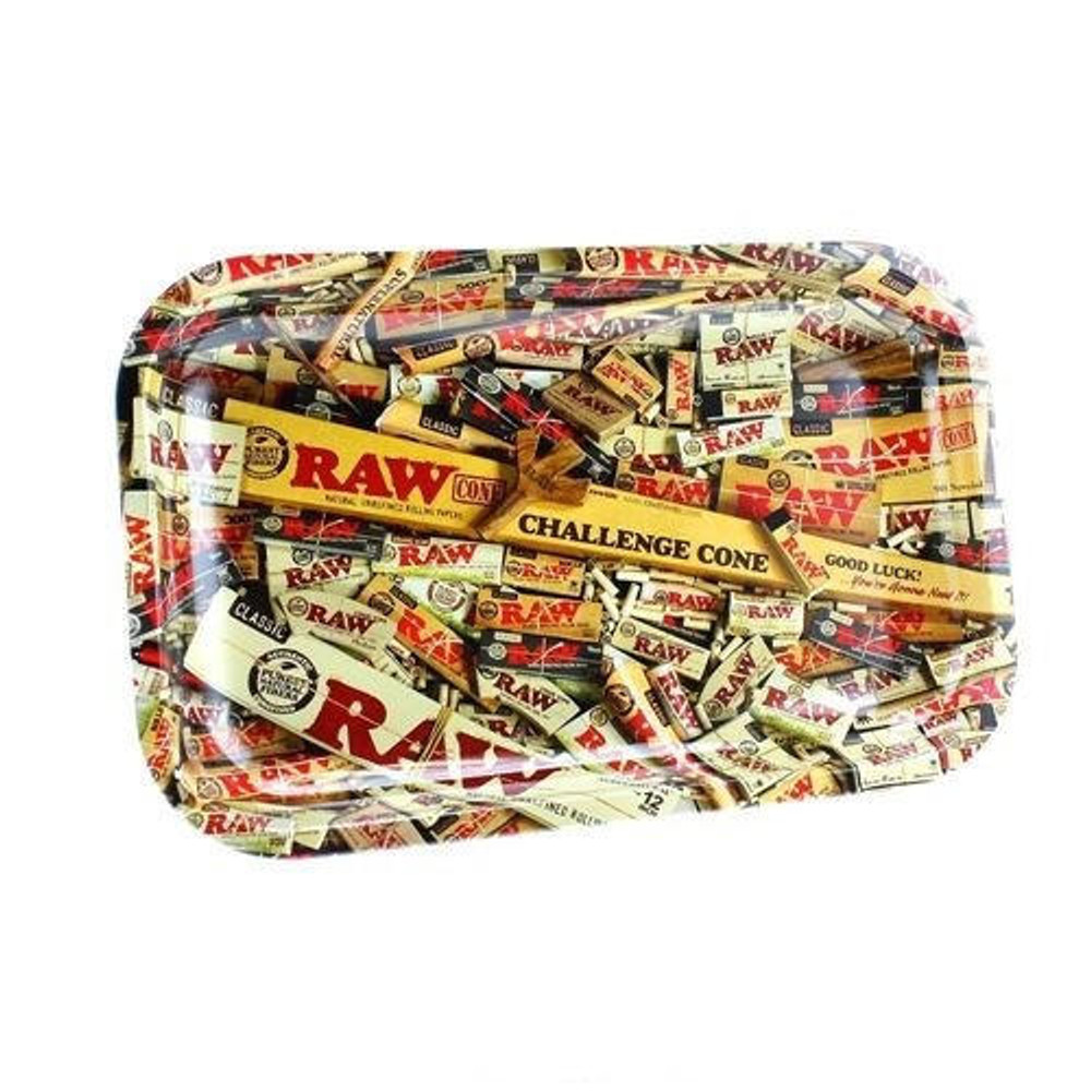  RAW SMALL PAPPERS/TIPS METAL ROLLING TRAY (RAW-TRAY12) 