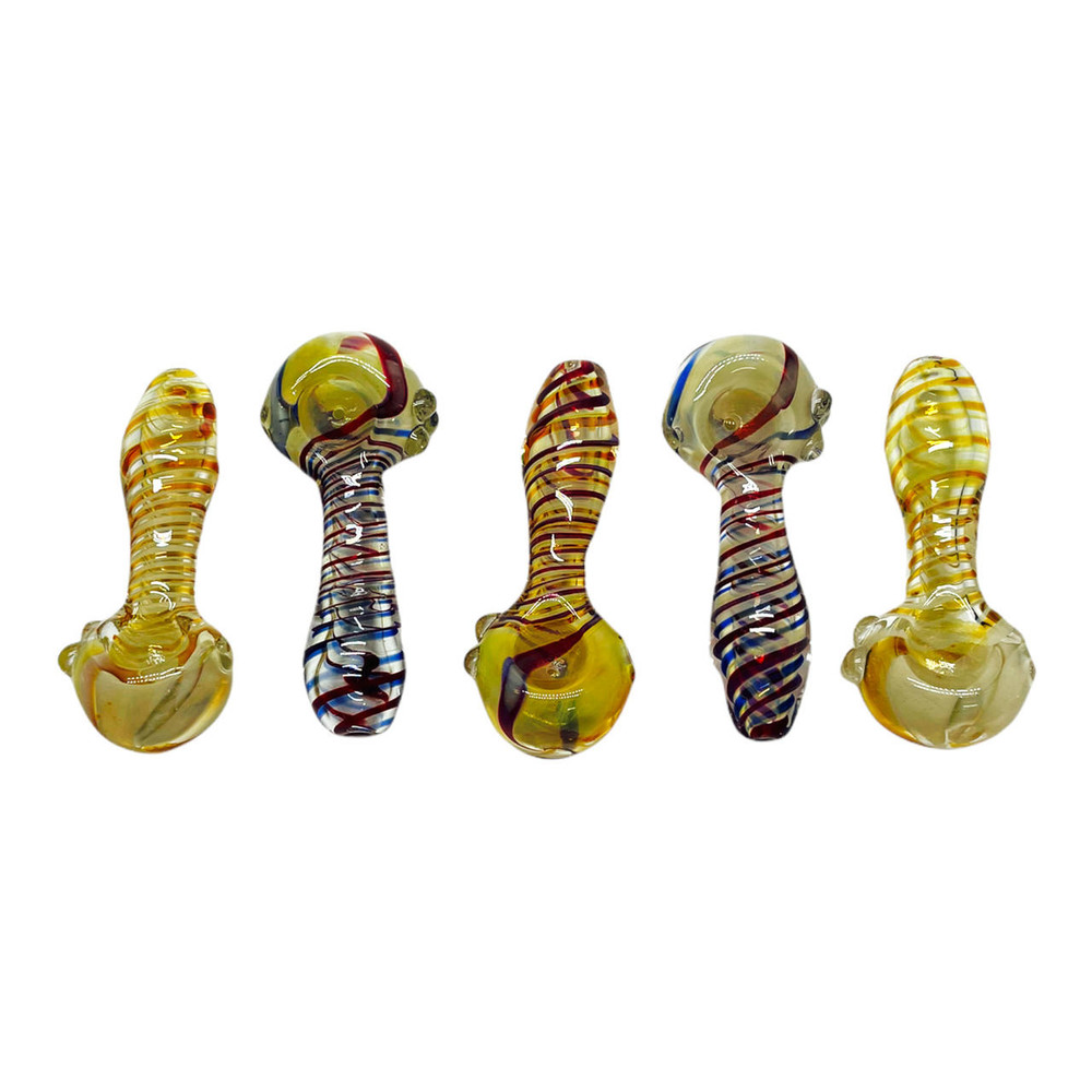 SWIRLING LINE MIXED COLOR HANDPIPE 3.5 - BAG OF 5CT NP256 HP100223