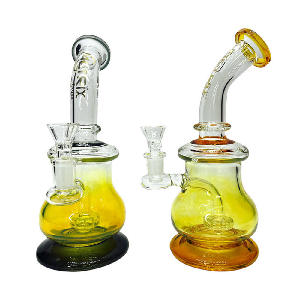 METRIX BENT NECK FUMED WITH DISC PERC WATERPIPE 8 WP100587