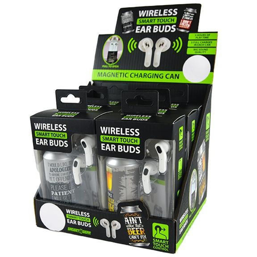 GADGET GEAR WIRELESS EARBUDS AND CHARGING CAN - 6CT DISPLAY