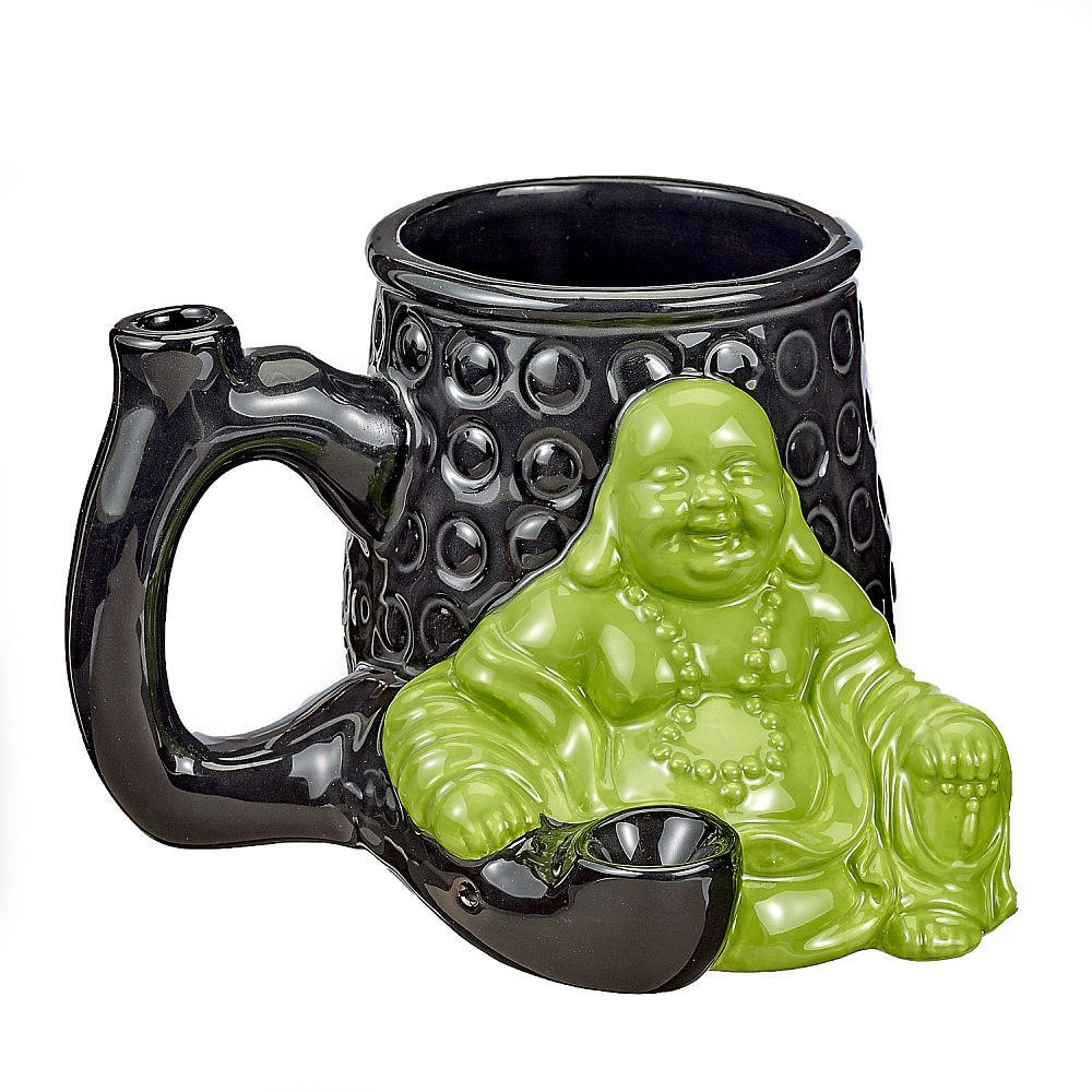 BUDDHA MUG CERAMIC HANDPIPE - 1CT