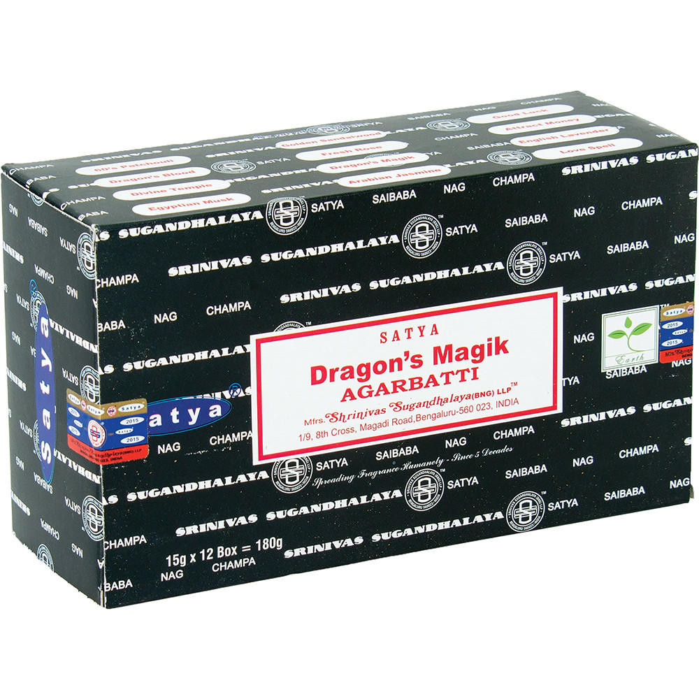 SATYA - DRAGONS MAGIK INCENSE STICKS - 12CT