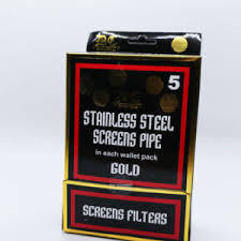 GOLD PIPE SCREEN FILTER - 5PC/100CT GOLD-SCREEN