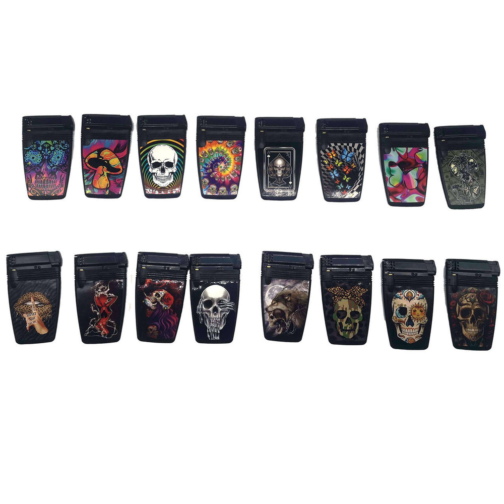 SMOKEZILLA - MIXED DESIGN THIN CIGARETTE PACK LIGHTER - 16CT DISPLAY