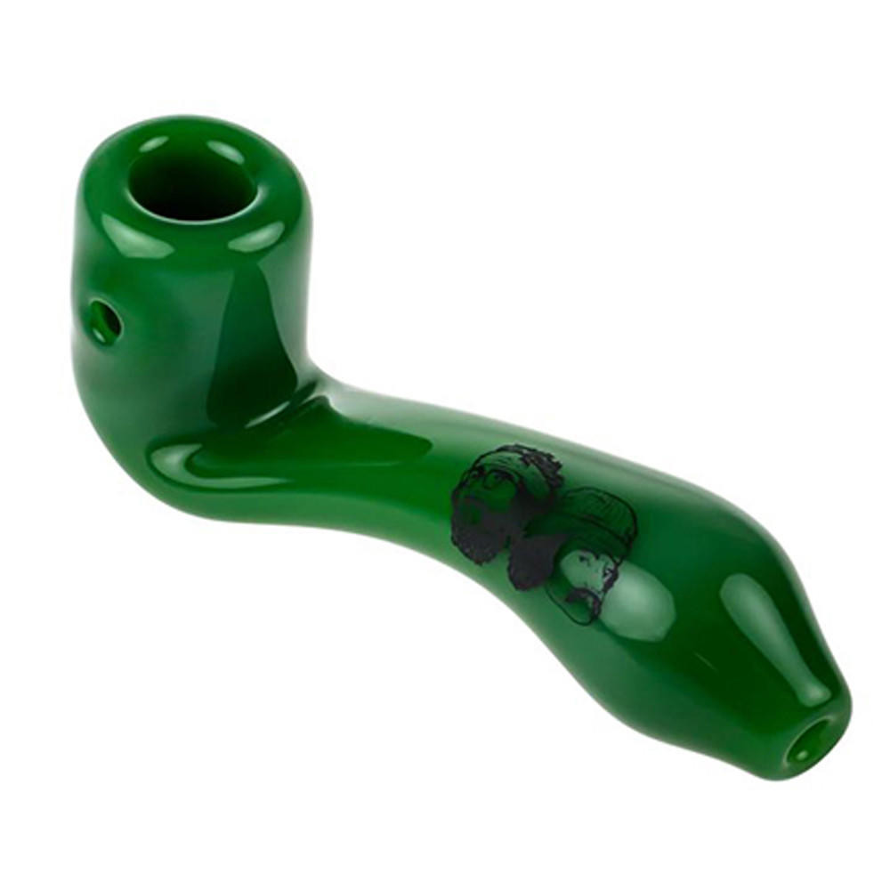  FAMOUS X - CHEECH & CHONG GREEN SHERLOCK HANDPIPE 4" - 1CT 