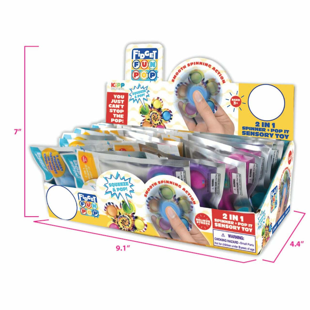 FIDGET POP SPINNER - DISPLAY OF 24CT
