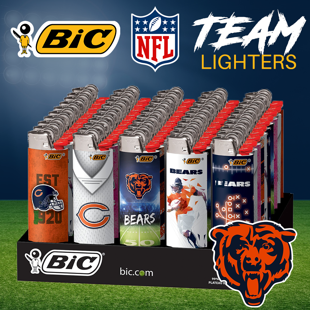 BIC NFL CHICAGO BEARS LIGHTER DISPLAY - 50CT