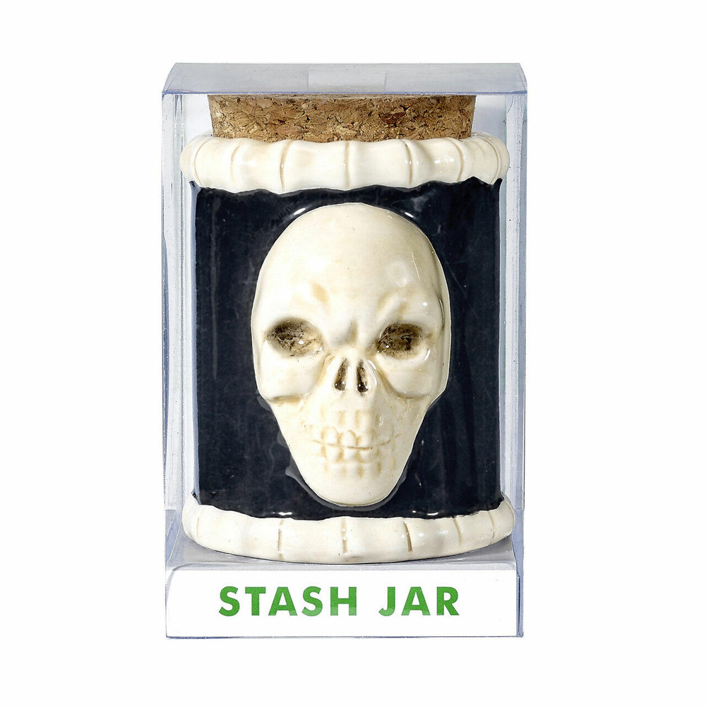 SKULL and BONES CERAMIC STASH JARS - 1CT