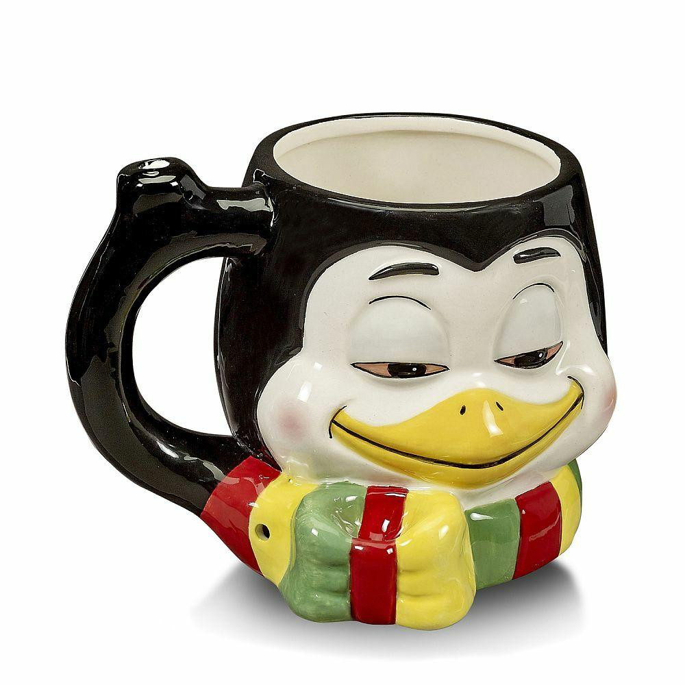 STONED PENGUIN CERAMIC MUG HANDPIPE - 1CT