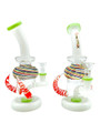  METRIX SWIRL DESIGN WITH HORNS DISC PERC WATERPIPE 8" 